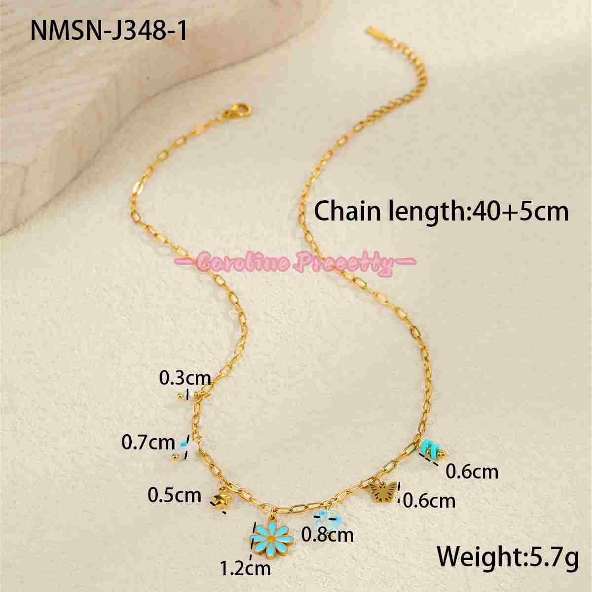 Summer ocean-style dopamine oil starfish stainless steel necklaces