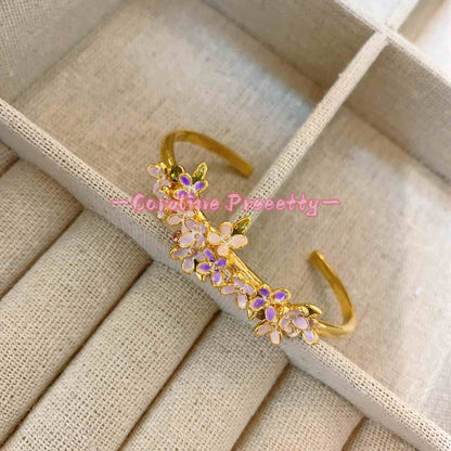Copper gold-plated open osmanthus bracelet