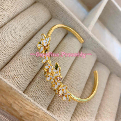 Copper gold-plated open osmanthus bracelet