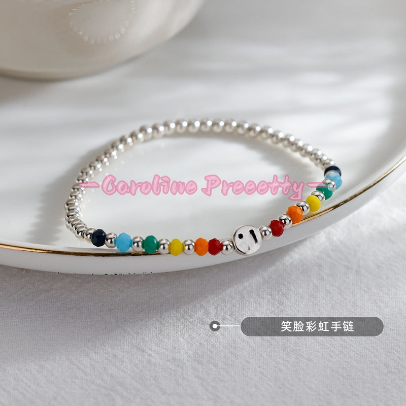 925 sterling silver plated rainbow bracelet