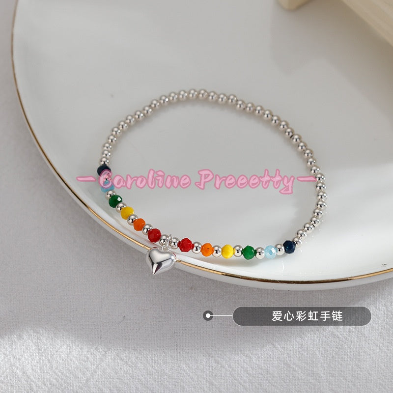 925 sterling silver plated rainbow bracelet