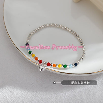 925 sterling silver plated rainbow bracelet