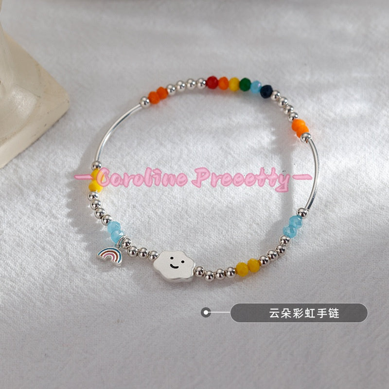 925 sterling silver plated rainbow bracelet