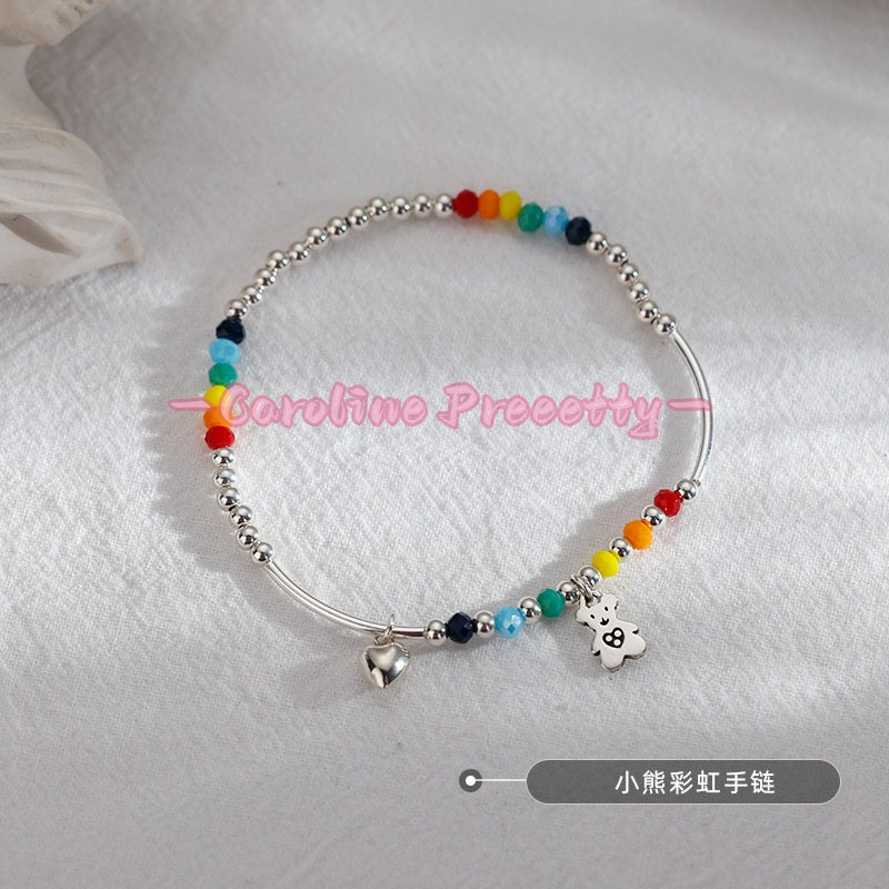 925 sterling silver plated rainbow bracelet